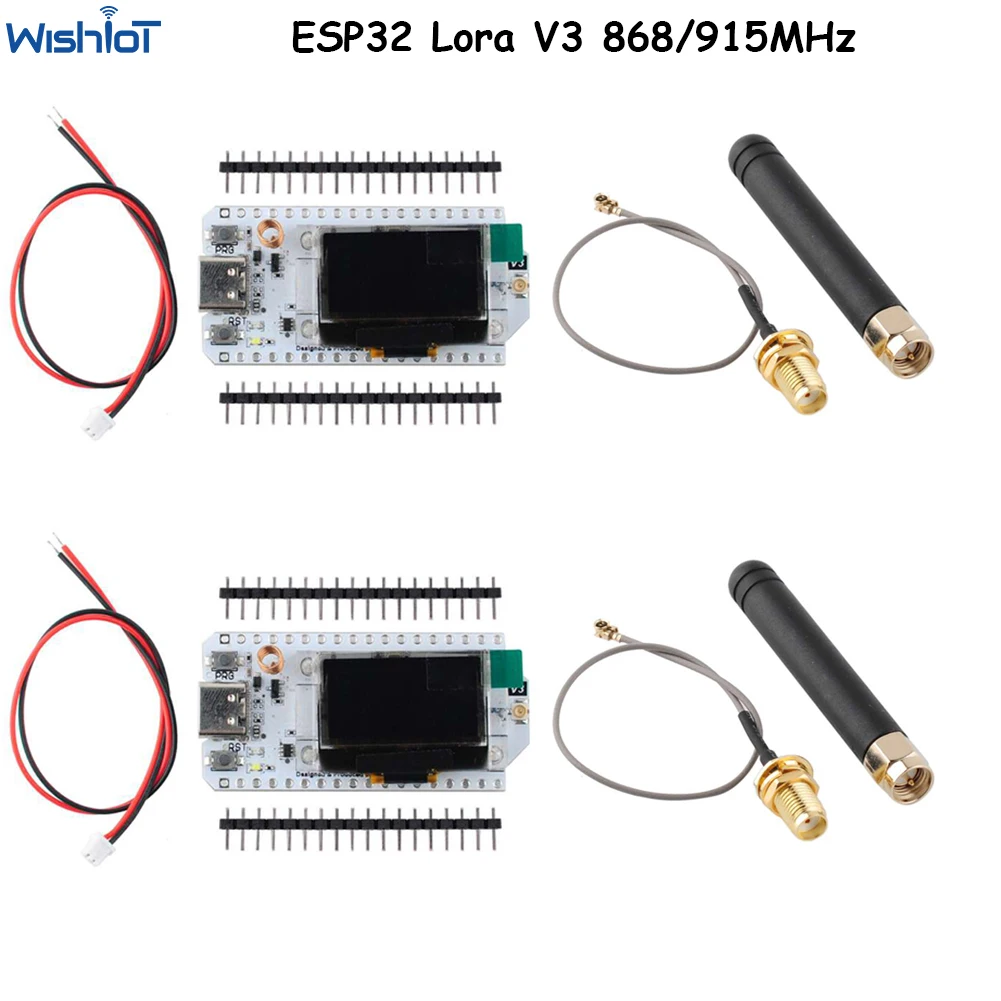 2x ESP32 LoRa V3 Development Board SX1262 0.96 Inch OLED Display Blue-tooth WIFI Lora Kit for Arduino IOT Smart Home 868/915MHz