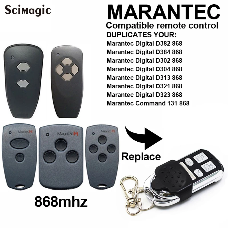 For Marantec 868.3mhz Digital D302 D304 868 duplicator D382 D384 D313 D321 D323 868 Command 131 868 Garage Door Remote Control