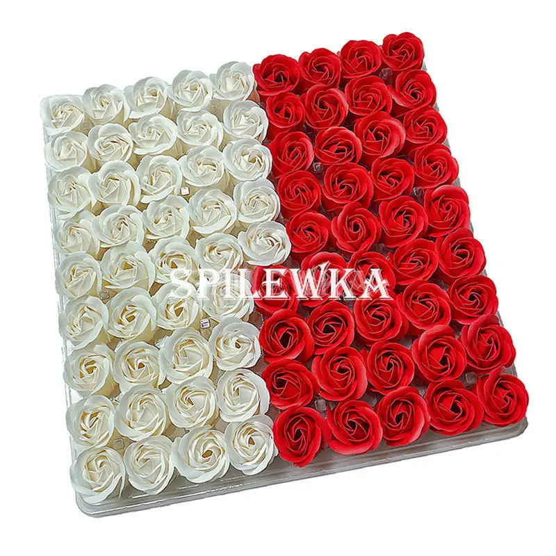 Mix Color Three-layer Without Base Rose Floral Scented Artificial Flowers Heads DIY Creative Gifts for Valentine's Day 81Per Lot