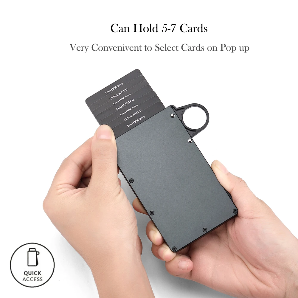 KEMY Pop up Credit Card Holder Wallet New Design Minimalist Rfid Blocking Slim Metal Cardholder Anti Protect for men