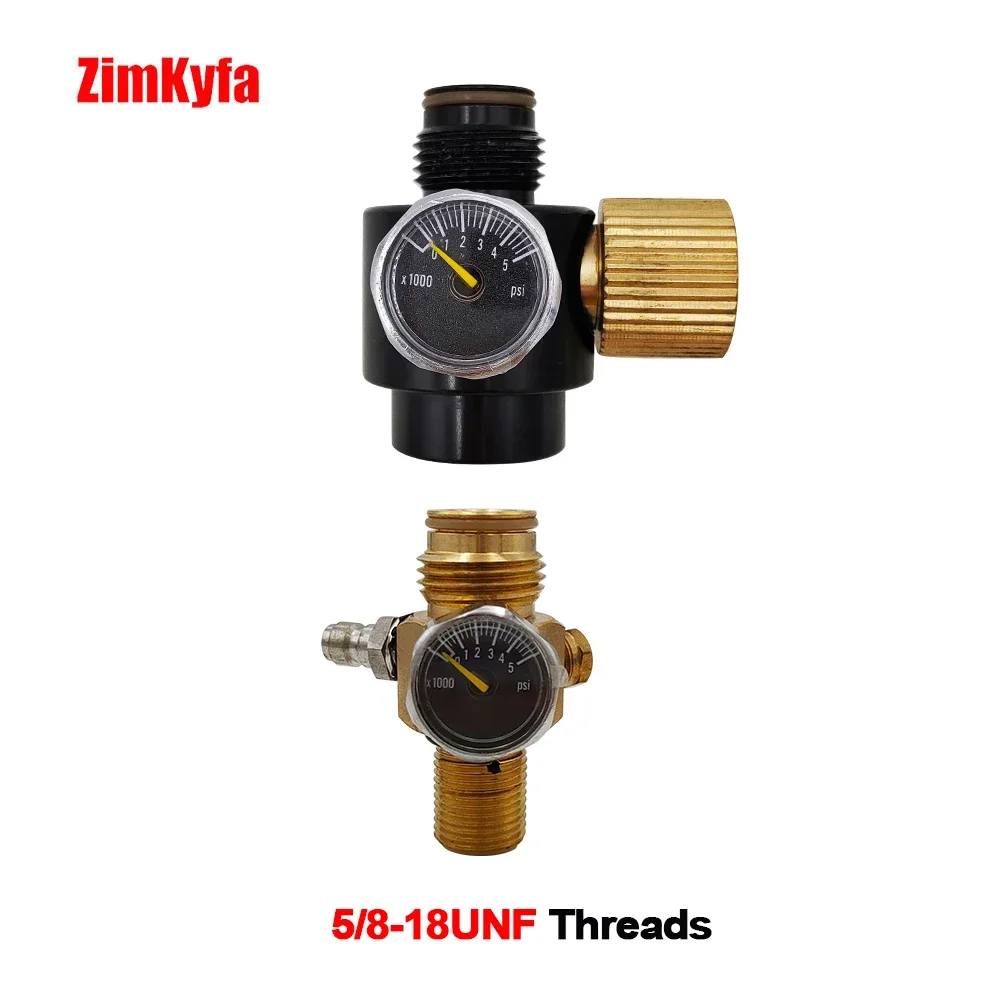 HPA Tank Bottle Regulator for M18x1.5,5/8-18UNF Pin Vae HP 200bar 3000psi,Pressure Gauge,8mm Refill Nipple,For Air Soft