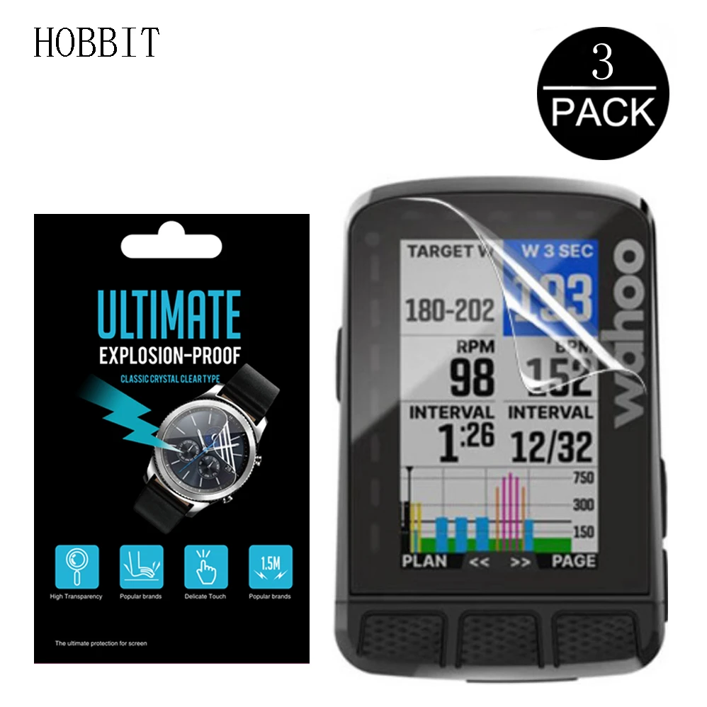 3PCS Explosion-proof Screen Protector For Wahoo ELEMNT Bolt V2 Roam V2 Mini Water-proof HD Clear PET Screen Protective Film