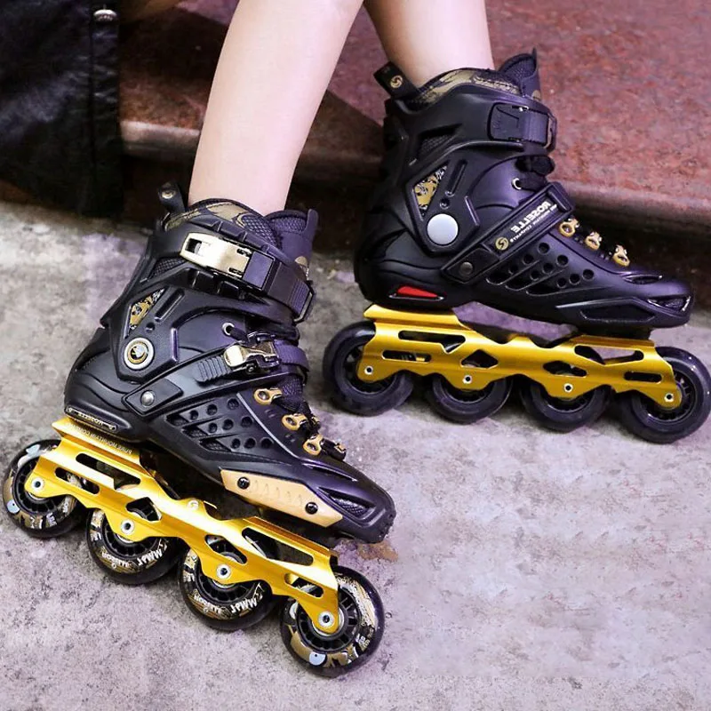 Original ROSELLE Slalom Inline Skates Professional Adult Roller Skating Shoes Sliding Free Skating Patins 35-46 Sneaker