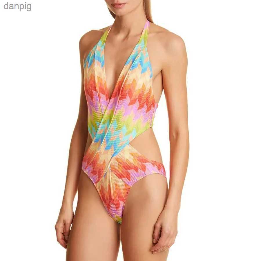 Women's Swimwear Print One-piece Swimsuit Women Lace-up One-piece Swimwear Beachwear Bikini Skirt Bandage Swimwear Brazilian Biquini Bathing Suit