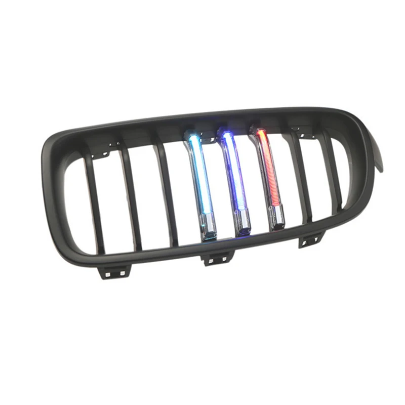 2Pcs Car Front Kidney Grille Single Slat Grille With LIght For BMW F30 F31 3 Series 2012-2019 320i 325i 328i Auto Accessories