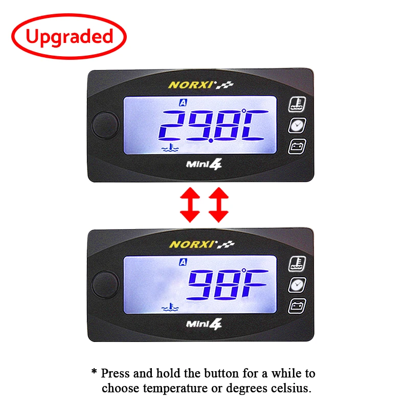 4 DUAL temp digital universal Water Cylinder temperature Voltage Time Mini motors meter