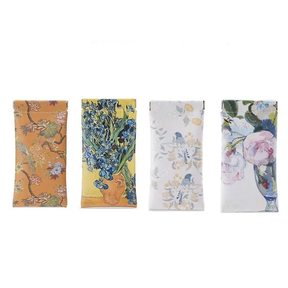 e a Holder Jewelry Bag Eye Glasses Flower Oil Painting Eyewear Protector Case Sunglasses Pouch wear