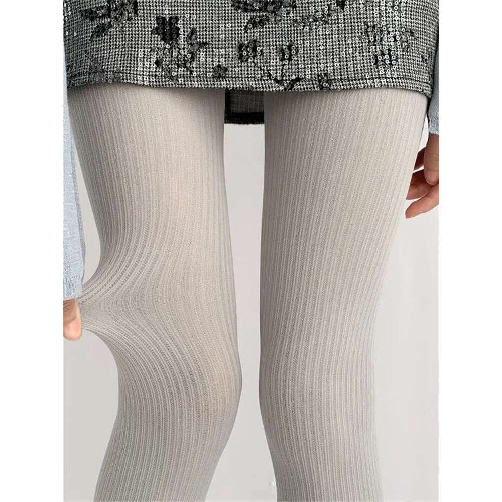 Black sexy women's pantyhose thin large super elastic slim fit leggings sexy solid color stockings leggings vertical stripes black white gray cof