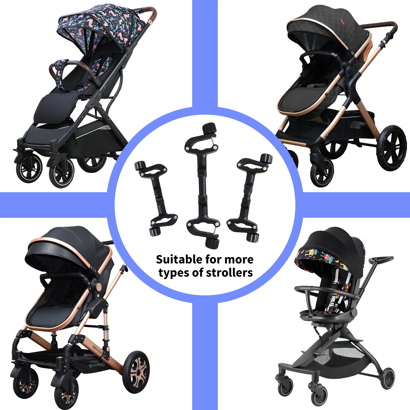 Twin Stroller Connector Lightweight Pram Adapter Turns Two Single Strollers Into One Double Stroller Universal Accessory
