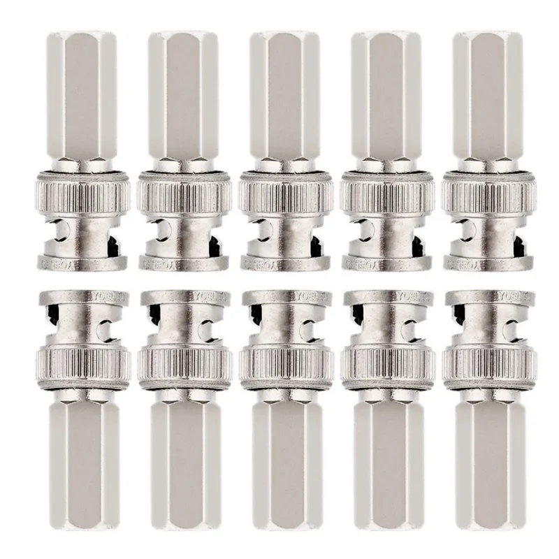 ESCAM 10pcs/lot BNC Male RG58/RG59/RG60 Connector 10pcs kit for CCTV/DVR/AV Devices