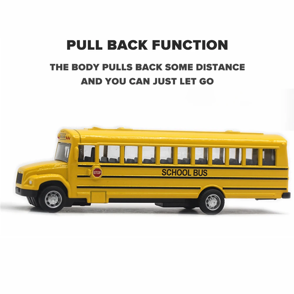 Metal Cars Toys Scale 1/43 School Bus Diecast Alloy Car Model for Boys Gift Children Kids Toy Vehicles Hobbies Collection