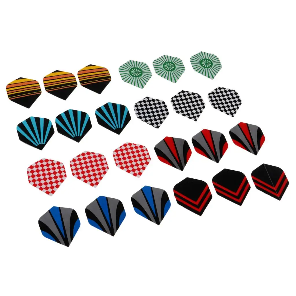 24pcs 27pcs 36pcs Durable Pattern Standard PET 3D Dart Flights Darts Tails Accessories Equipment Supplies for Dart Games Clubs