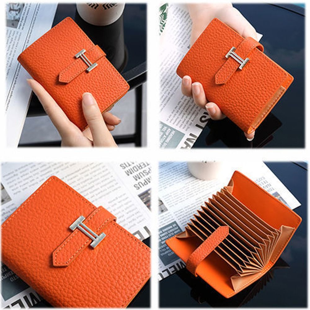 Korean Style Lichee Pattern Card Bag Clutch Bag Card Pocket PU Leather Card Bag Multi-card Slot Coin Purse Card Holder Female