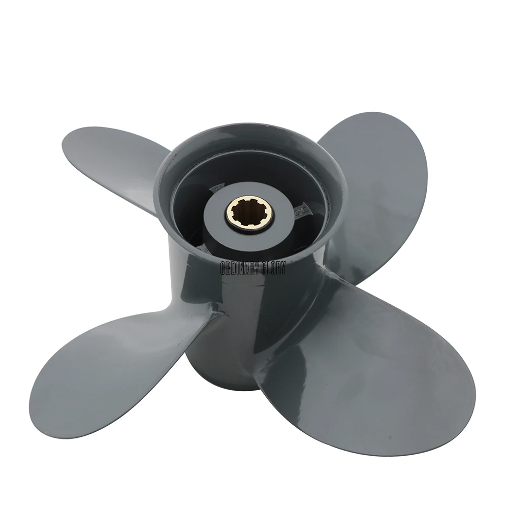 9 1/4X10 Propeller for Honda Outboard 8HP 9.9HP 15HP BF8D/BF9.9D/BF9.9/BF15A BF15D/BF20 8 Splines 4 Blade 58134-ZV4-010AH