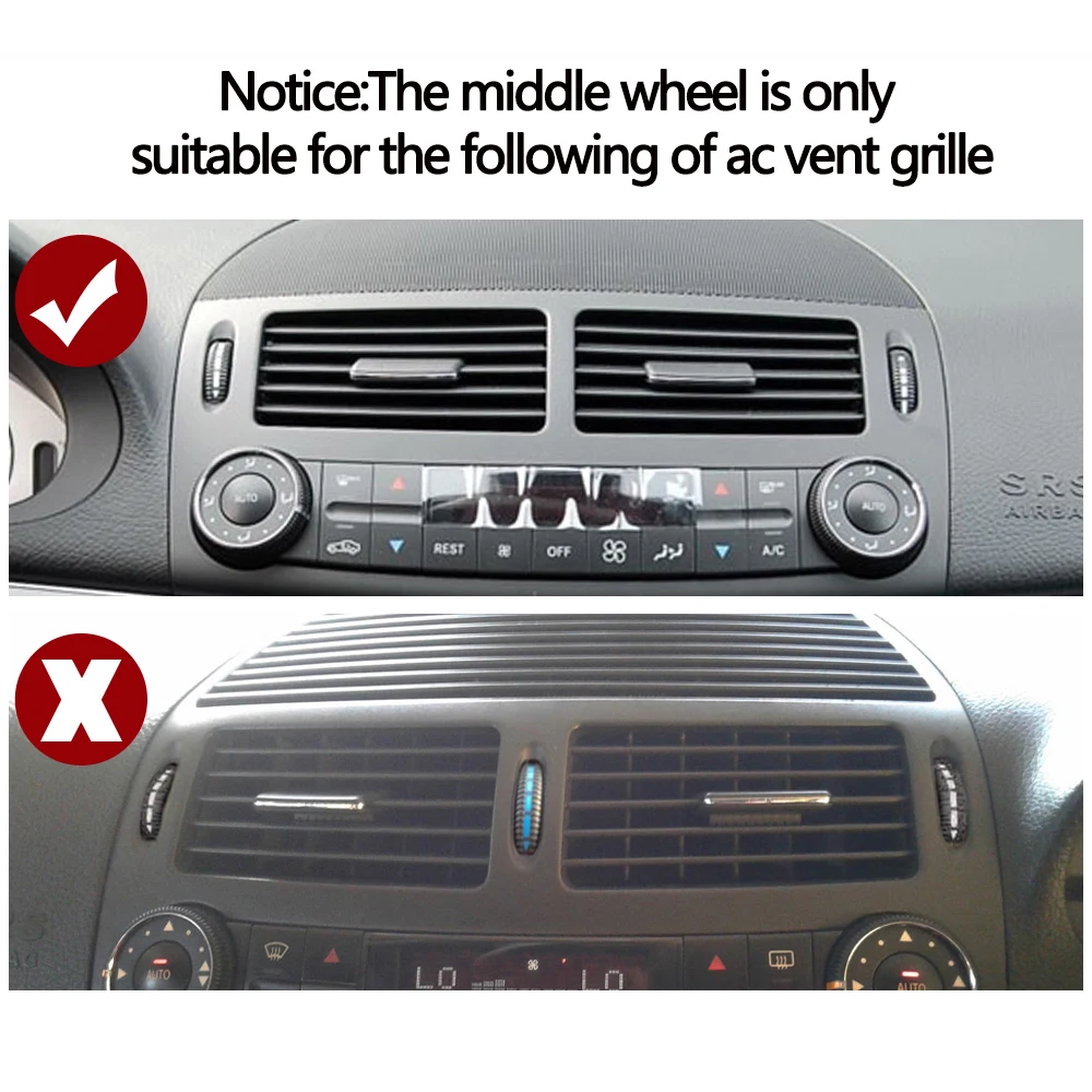 2PCS Set Car Front Rear Air Conditioning AC Vent Rolling Wheel For Mercedes BENZ E Class W211 E220 E280 E320 E350 E55