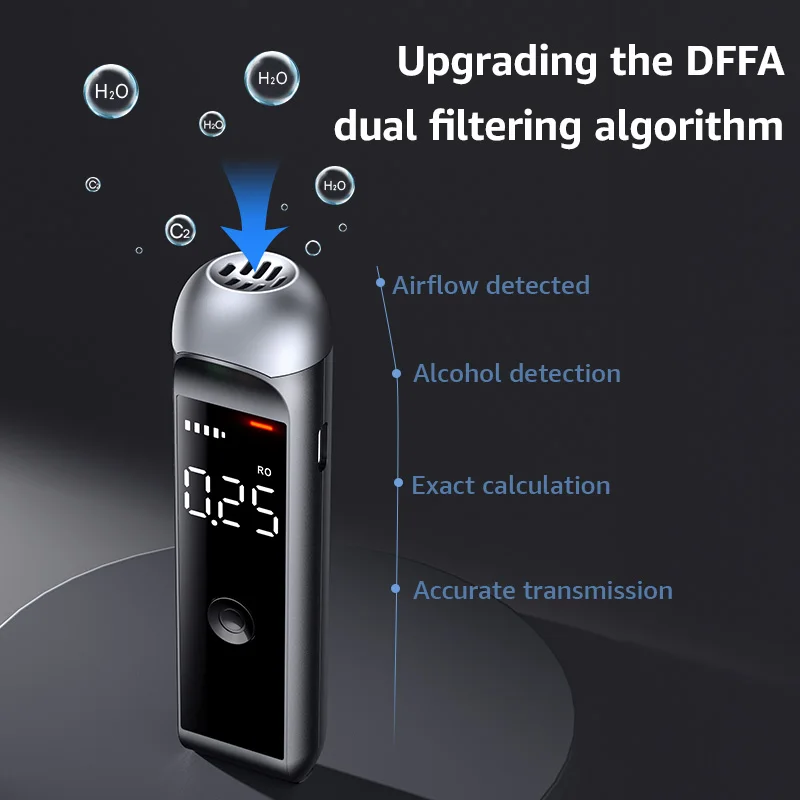 ZBK Automatic Alcohol Tester Professional Breath Alcohol Tester Rechargeable Breathalyzer Alcohol Test Tools
