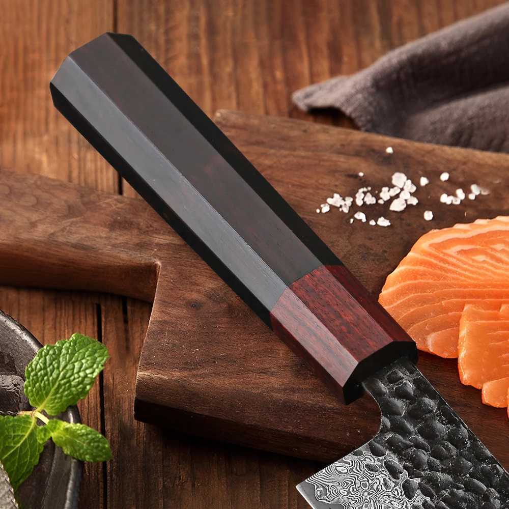 F.YOUNG Japanese Chef Knife Damascus Steel Professional Kitchen Knives Meat Slicing Sashimi Utility Hand Forged Cooking Utensils X2501251