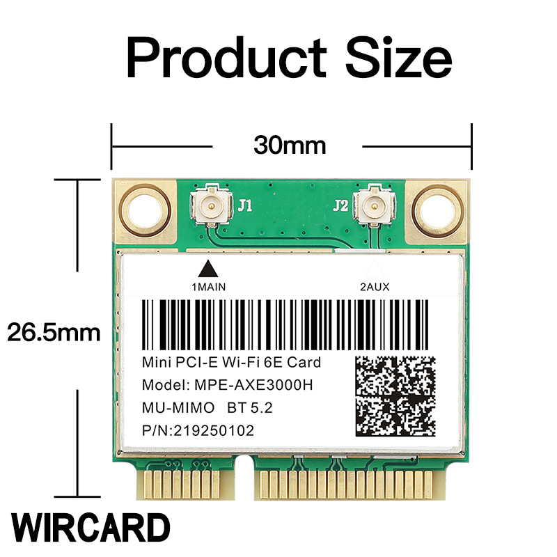 Wifi 6E Adapter 5374Mbps Bluetooth 5.3 Mini PCI-E Intel AX210 Chip 2.4G/5G/6G For Laptops Desktop