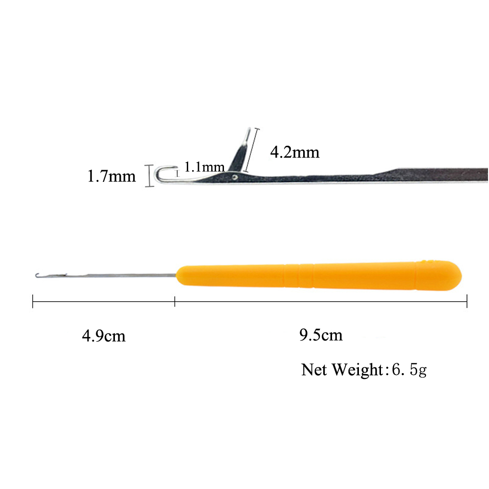 Plastic Handle Hook Pulling Needle Hair Extensions Tool Silicone Micro Beads Crochet For Hair Extensions Making Wig Black Yellow