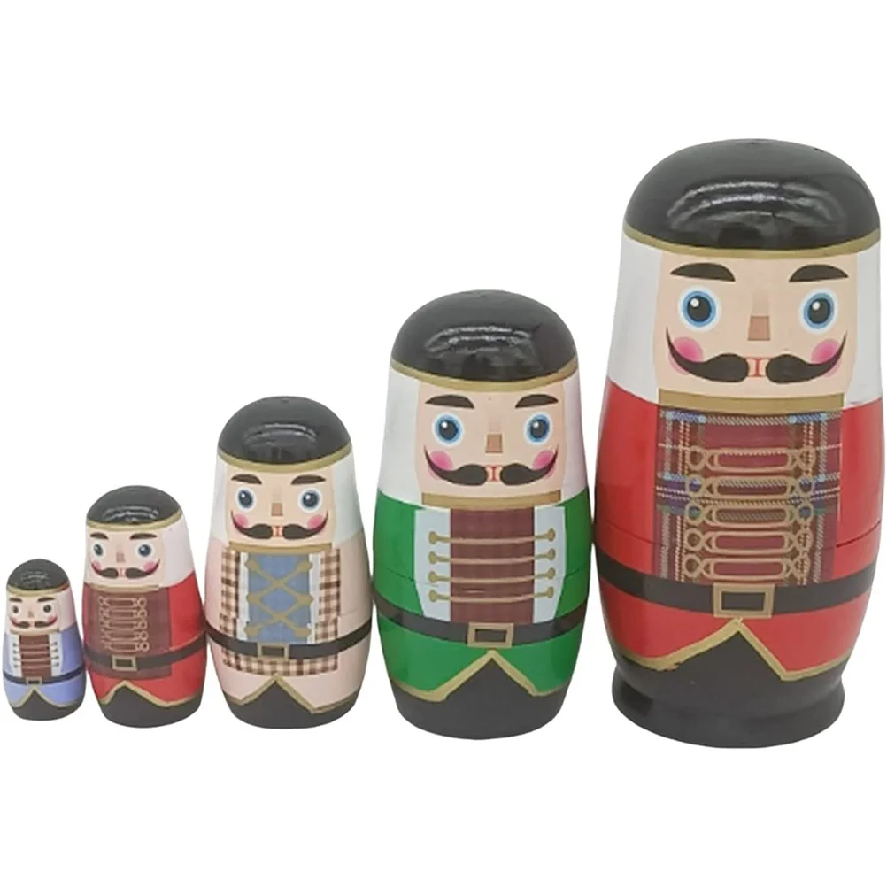 Toddler Wooden Toys Christmas Russian Dolls Aldult Festival Gift Nesting Adults Kids Snowman Party