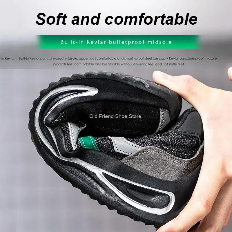 Puncture Proof 2025 Safety Shoes Men Work Shoes Steel Toe new Breathable Work Safety Boots Men Women Indestructible Footwear Sneakers Men