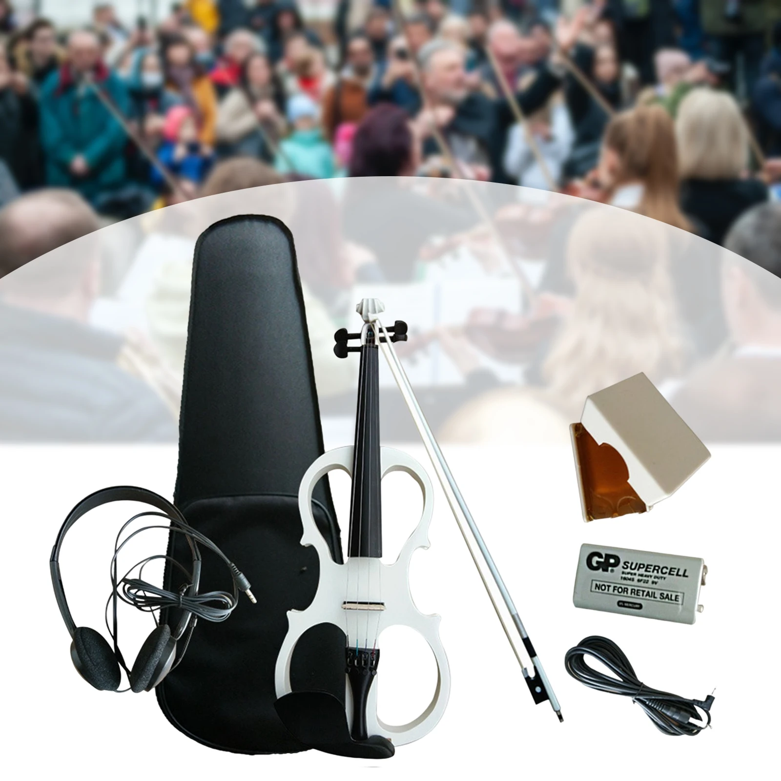 Electric Violin 4/4 with Fittings with Hard Case Violin Bow Electronic Quite Violin Full Size for Teens Performance Violin Lover
