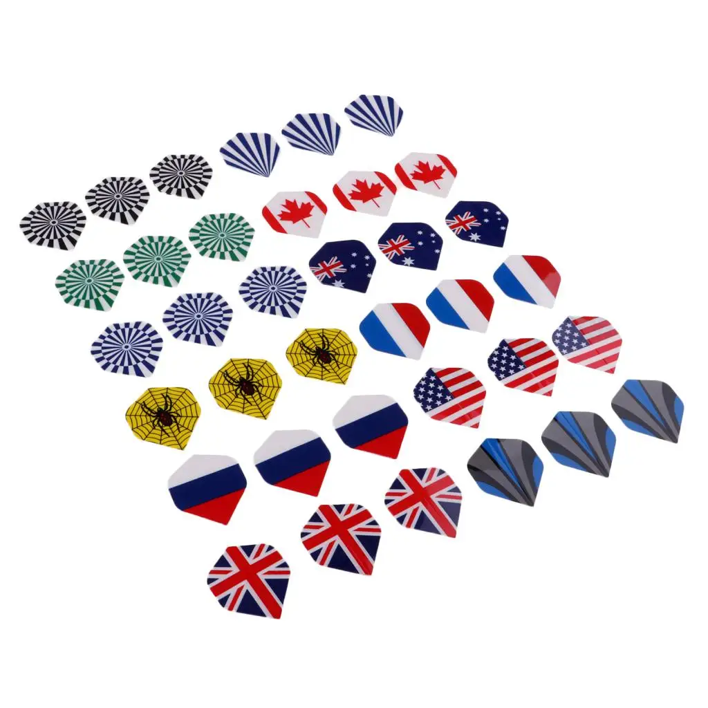 24pcs 27pcs 36pcs Durable Pattern Standard PET 3D Dart Flights Darts Tails Accessories Equipment Supplies for Dart Games Clubs