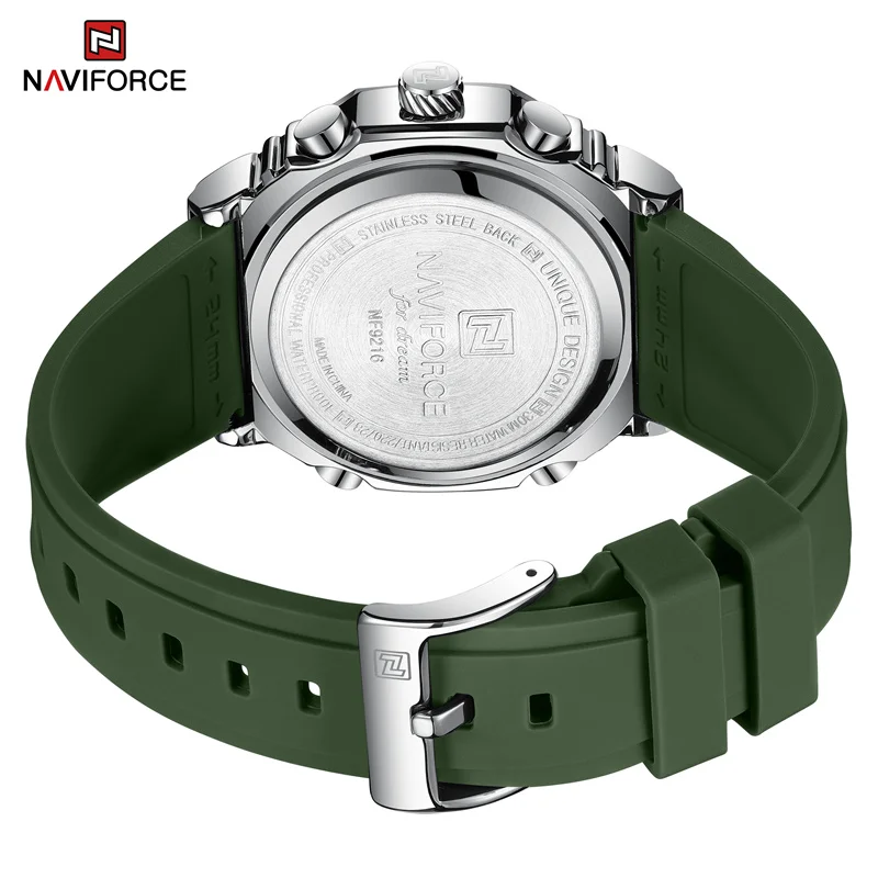 NAVIFORCE Sport Luminous Men Watches Waterproof Silicone Strap Man WristWatch Chronograph Military Quartz Men's Watch Gifts