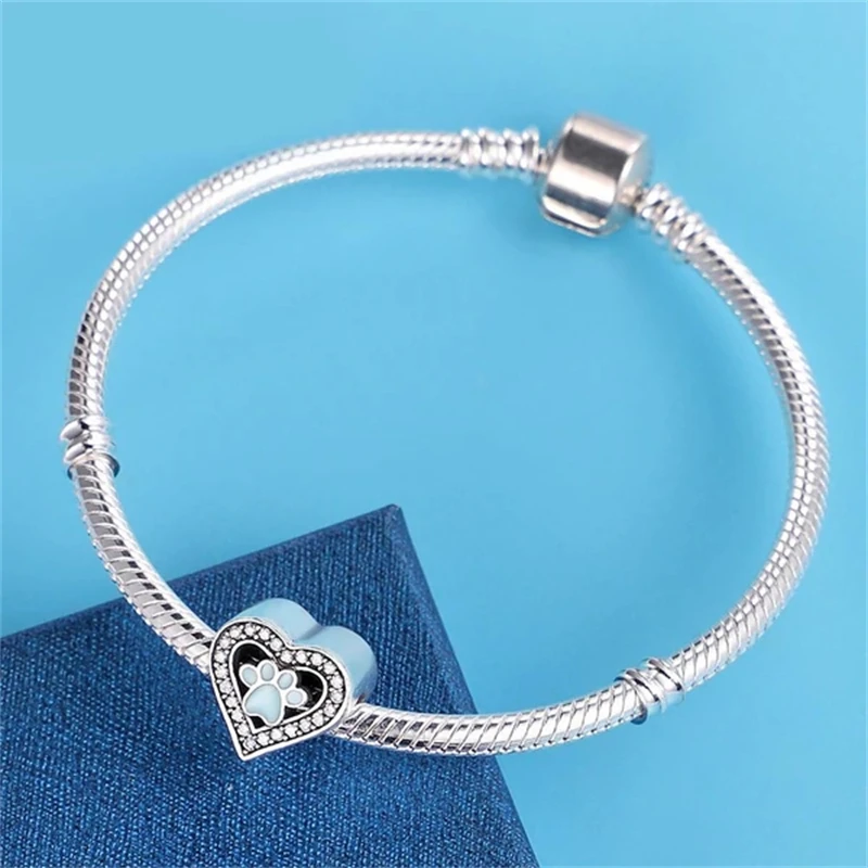 New Sterling Sier piranha flower paw Dangle Charm fit Pendant charms bracelet for women DIY Women Jewelry 5