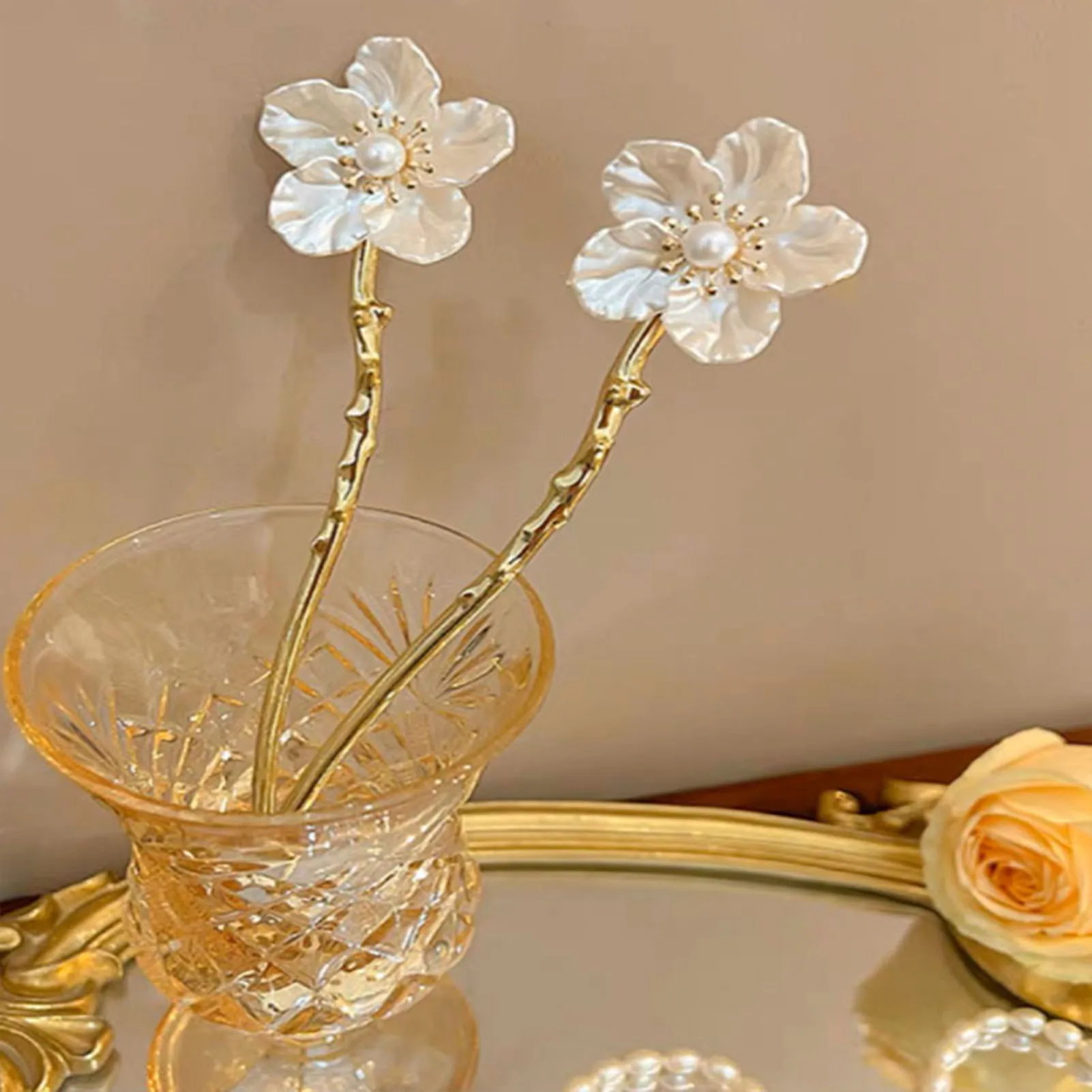 Classic Hair Stick Chinese Style Flower Hairpin Handmade Hairpins Women Chinese Hanfu Jewelry Accessories Hair Ornaments