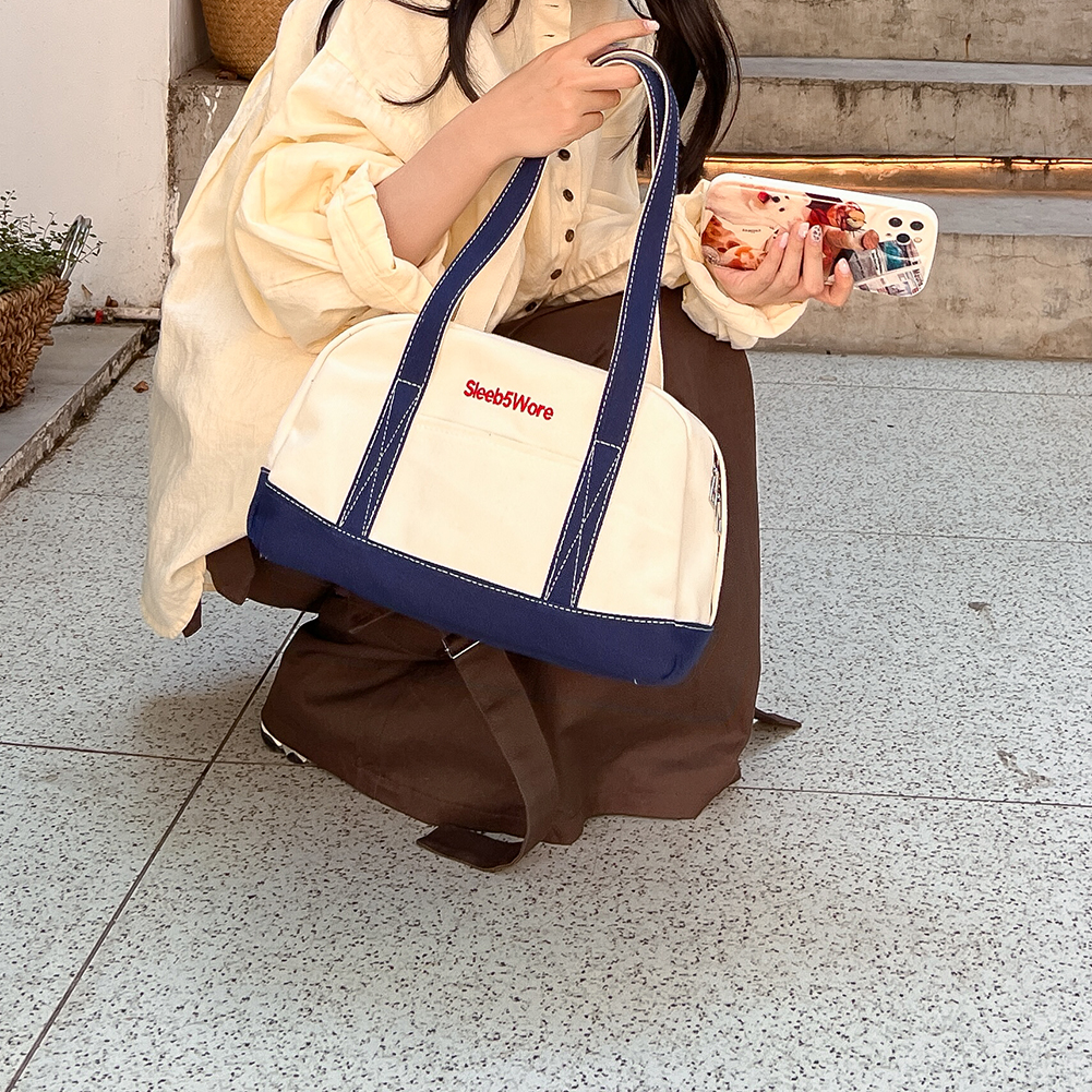 Women Tote Bag Vintage Armpit Bag Luxury Designer Shoulder Bag Trend Large Capacity Causal Shopper Purse Canvas Letter Handbag