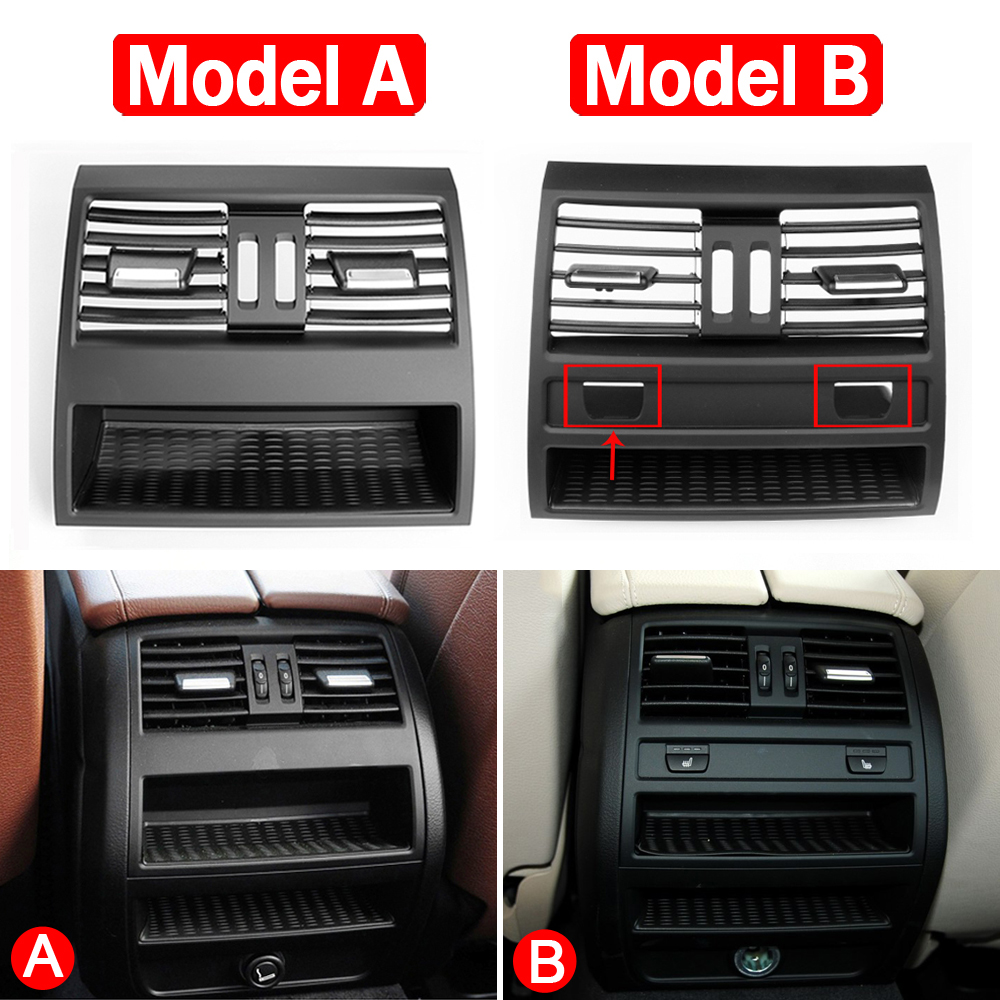 Rear Fresh Air Conditioning Vent Outlet Chrome Plain Black Grille Panel For 5 Series F10 F11 F18 520i 523i 525i 528i 535i