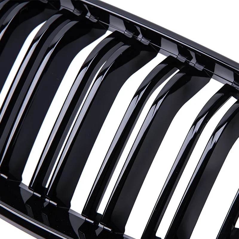 Pulleco For 2 Series F22 F23 F87 M2 Car Front Bumper Grilles Kidney Racing Grill Double Slat Grille Gloss Black 2014-2018