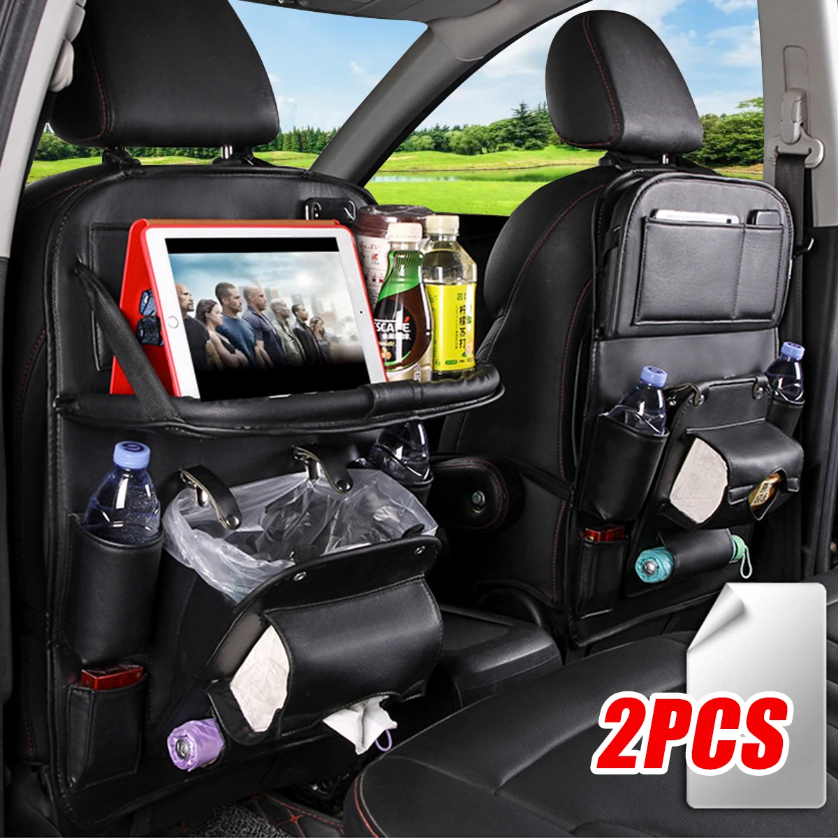 1/2PCS Universal Seat Table Portable Multifunctional Car Safety Seat Tray Food Drink Cellphone Holder Stowing Tidying Organizer