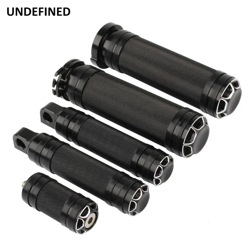 25mm 1"Handle Grips Footpegs Shifter Nail Peg Black Handlebar Grip for Harley Sportster 883 1200 XL XR VRSC Softail Touring Dyna