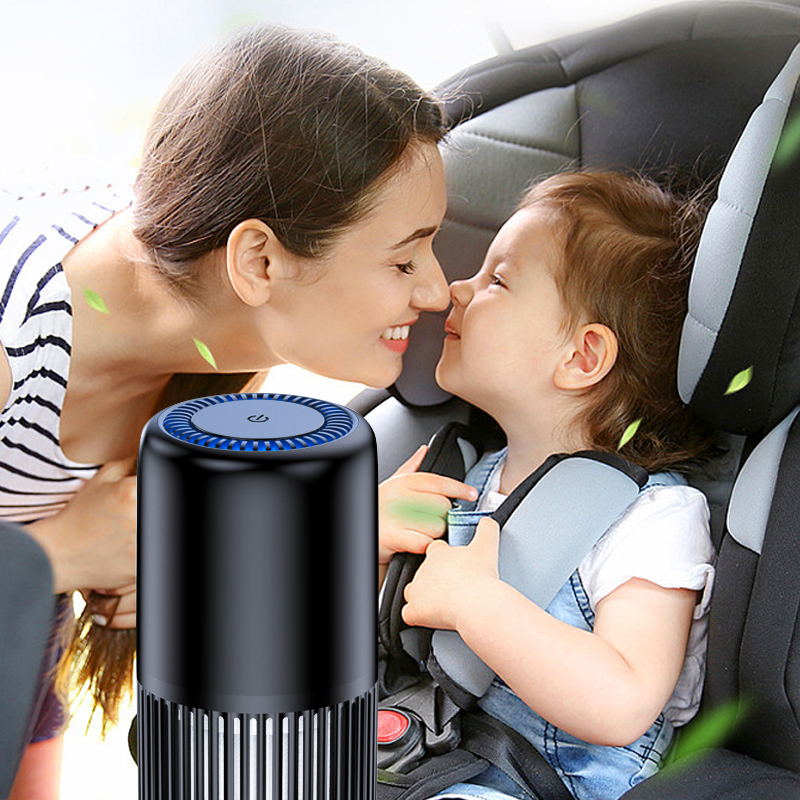 Portable Mini Air Purifier For Car USB HEPA Filters Air Cleaner Desktop Home Aromatherapy Tablets Inside With LED Night Light