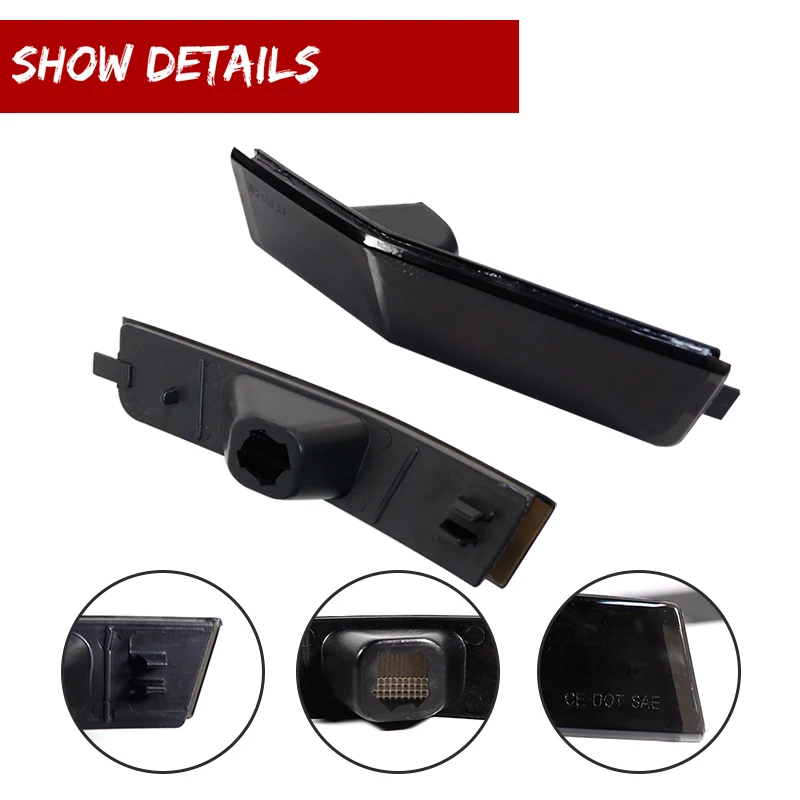 Car Front Rear Bumper Side Marker Light Fender Flare Light Housings For 2007 2008 2009 2010 Lincoln MKX, No Bulb,Car Accessories