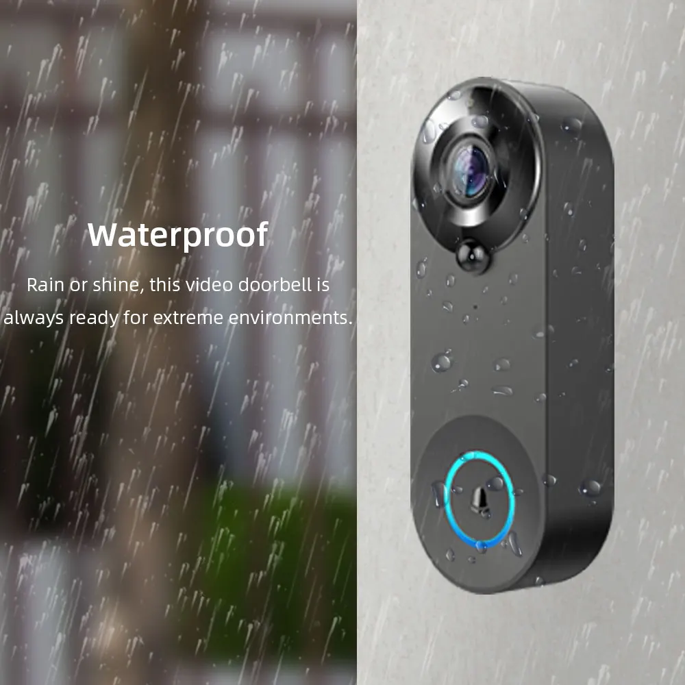 REHENT Tuya Smart 4400mAh Rechargeable Battery 1080P WiFi Audio Video Alexa Google Outdoor FHD Doorbell Door Camera with Chime