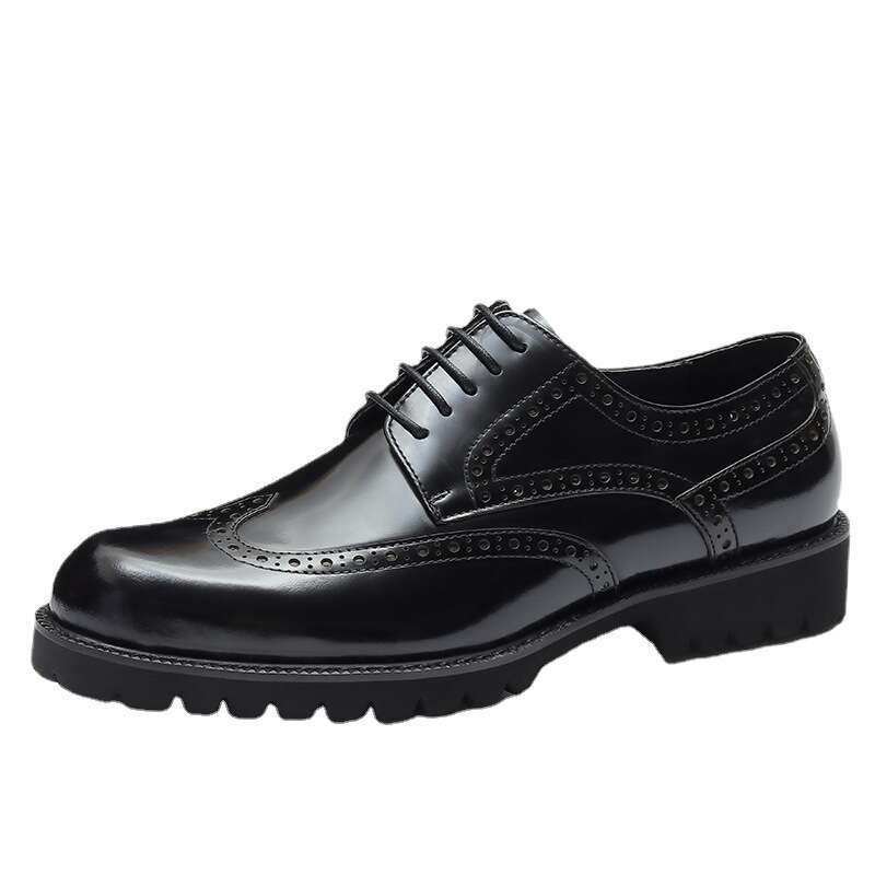 British Business Dress Leather For Men, Made Of Thick Bottom Increased Height, Lacquer Bright Leather, Blok Men's Shoes