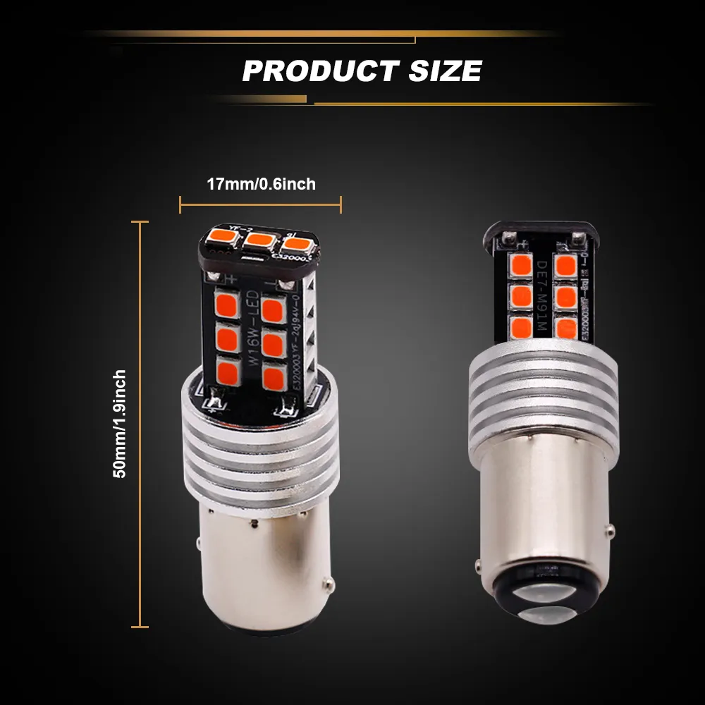 Podofo 2X 1157 LED Strobe Flashing Safety Brake Stop Tail Parking Light Bulb Bright Red