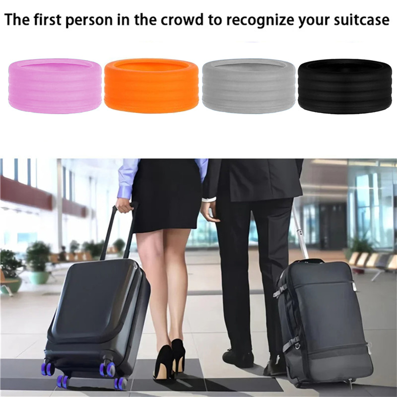 Wheel 4-16Pcs Lage Rolling Protecter Silicone Travel Suitcase Trolley Caster Shoes Reduce Noise Silence Cover Bag Accessories smile
