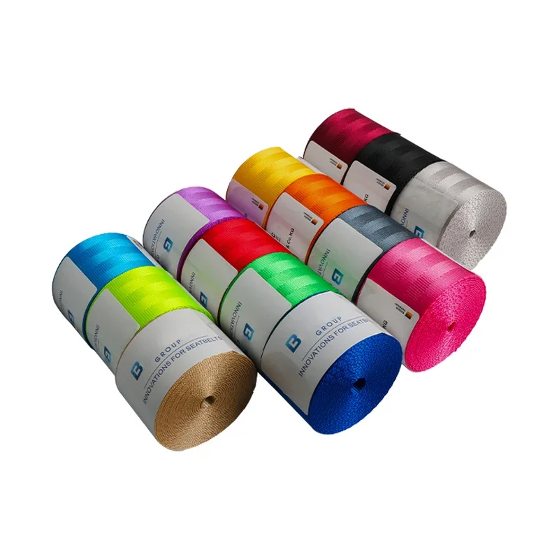 48mm Seatbelt Safety Belt 3.6 Meter Black Polyester Universal Car Coloured Seat Belt Webbing