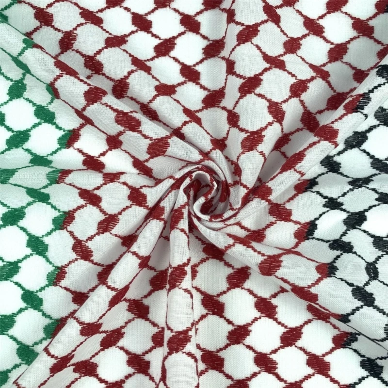 Shemagh Desert Scarf Geometric Jacquard Arab Keffiyeh Turban Shawl Wrap Square Scarves Bandana Head Wraps for Men