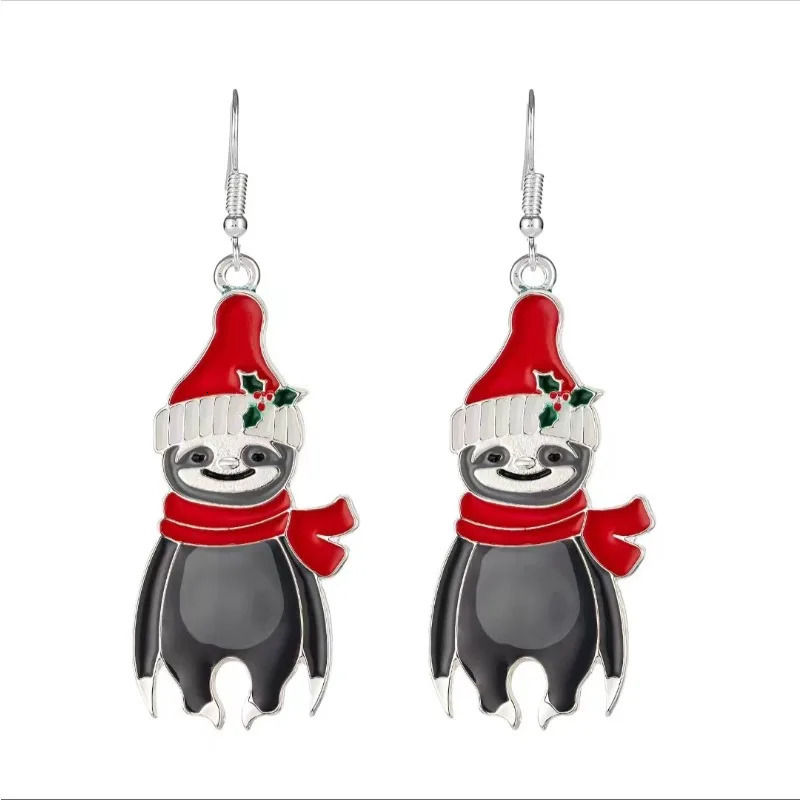 Christmas Fun Sloth Pendant Earrings Fashionable Mischievous Childrens Earrings Creative Holiday Accessories Wholesale Halloween 241031
