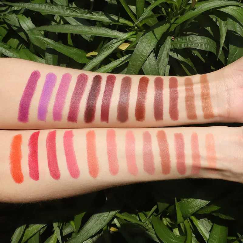 Custom 24 color matte waterproof lipstick colorless cup durable colorless sexy lipstick cosmetics bulk 241031