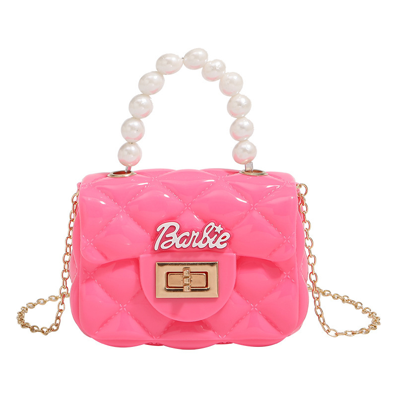 Barbie Fragrant Women's Mini Chain Pearl Handbag Earphone Cover Cute Jelly Small Bag Zero Wallet
