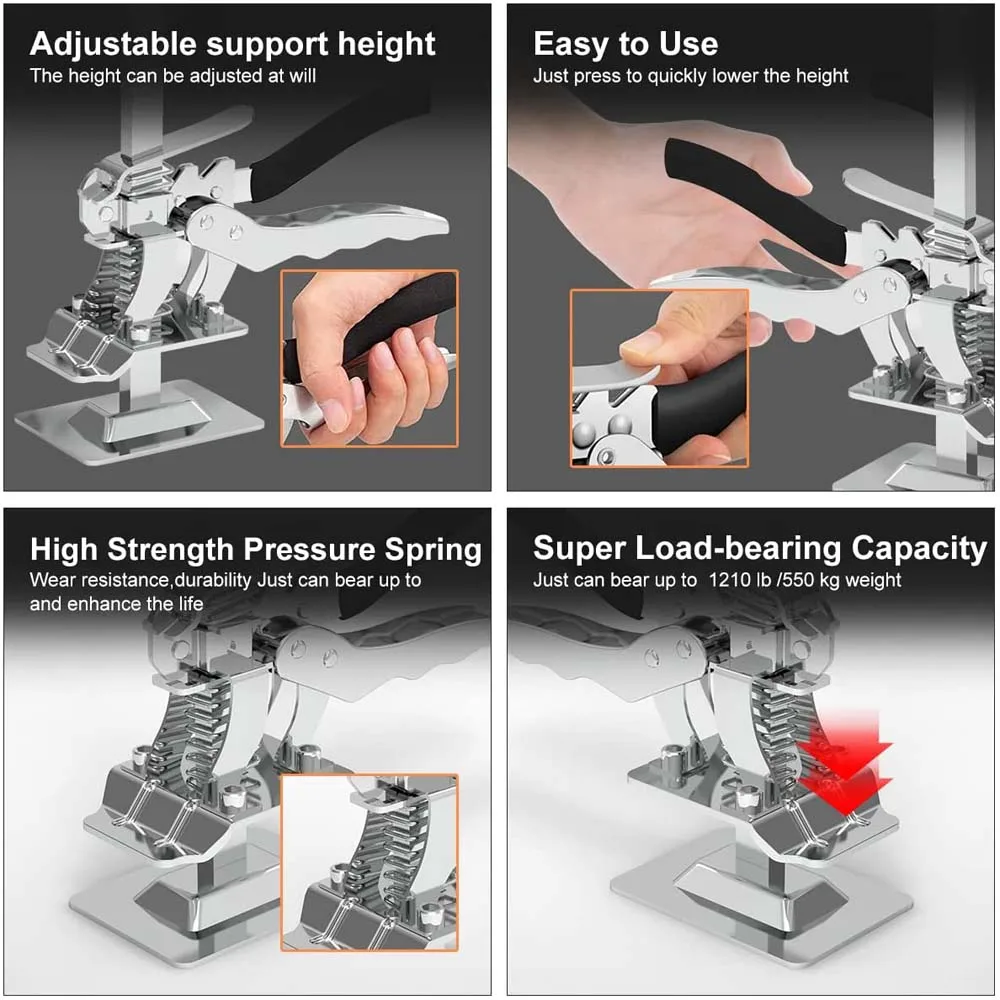New Hand Lifting Tool Labor-Saving Arm Jack Door Panel Drywall Lifting Cabinet Board Lifter Tile Height Adjuster Elevator Tools