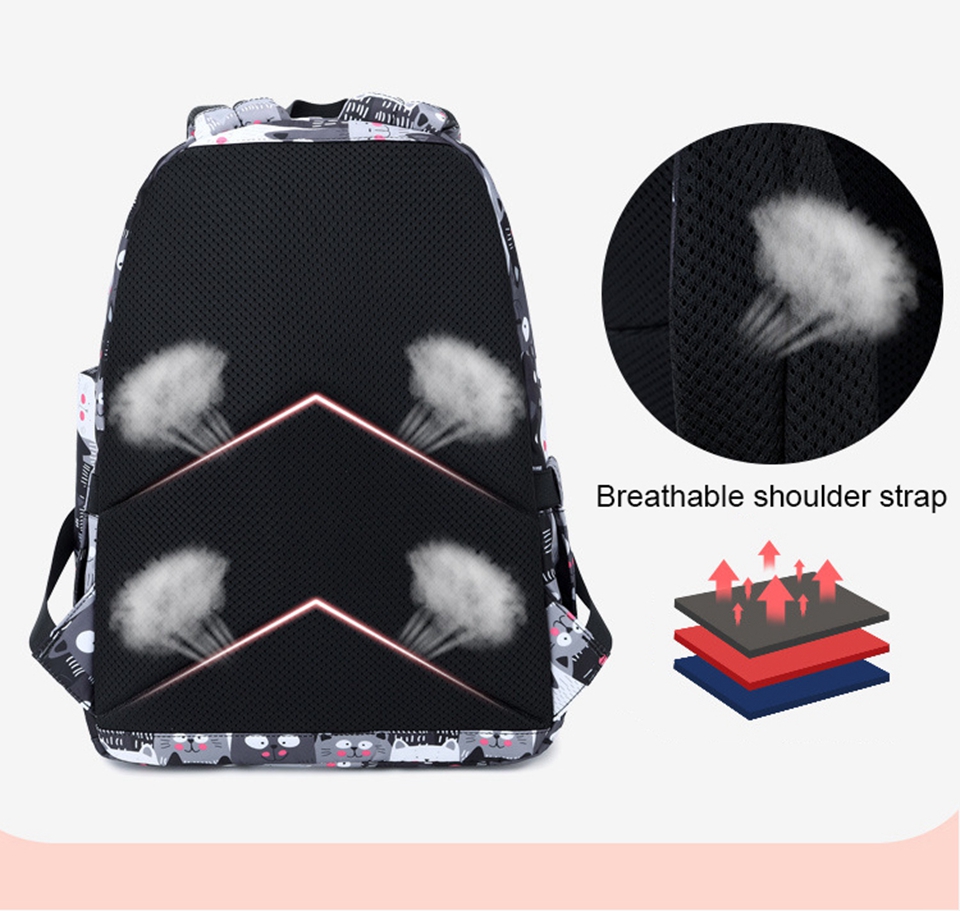 Waterproof School Kids Backpack Set Lightweight Girls Students School Bags Primary Children Bookbag Fits 14 Inch Laptop Bag