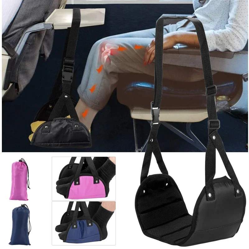 Portable Footrest Hammock for Travel, Airplane Foot Rest for Travelers, Plane Train, Coach Foot Hanger, Hammocks Rests Feet Leg