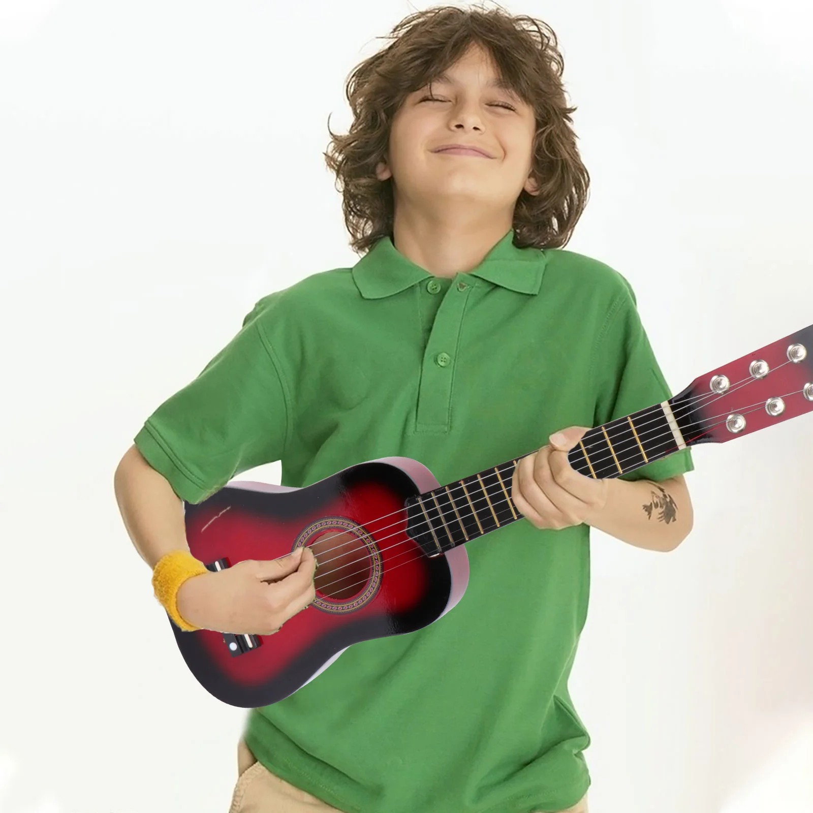 Inch Childrens Guitar Portable Small Size Guitar Wooden Musical Instrument Early Educational for Boys Kids Toddler Red Electric